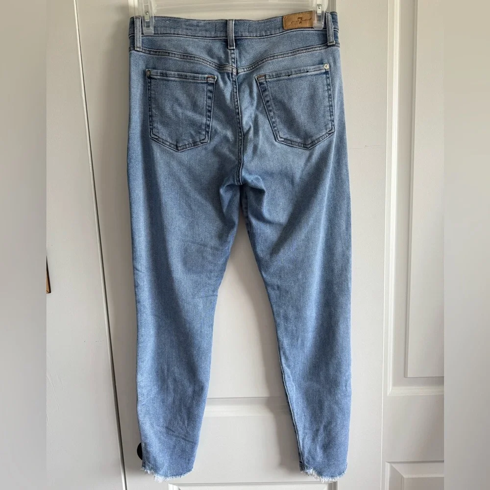 7 For All Mankind Luxe Vintage ankle skinny jeans with raw hem